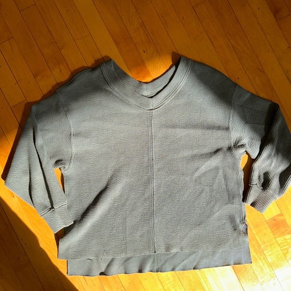 Aerie oversized waffle sweatshirt sweater love this moment waffle S Small green - Picture 1 of 4